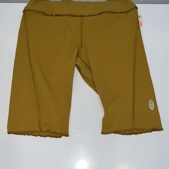 FREE People Yellow Mustard Heart Rate Biker Shorts Size Small in Alchemy - Picture 6 of 15